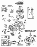 CylinderSumpPistonOil Fill Diagram and Parts List for  Briggs and Stratton